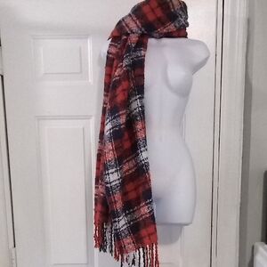 Aerie Red and Black Plaid Scarf